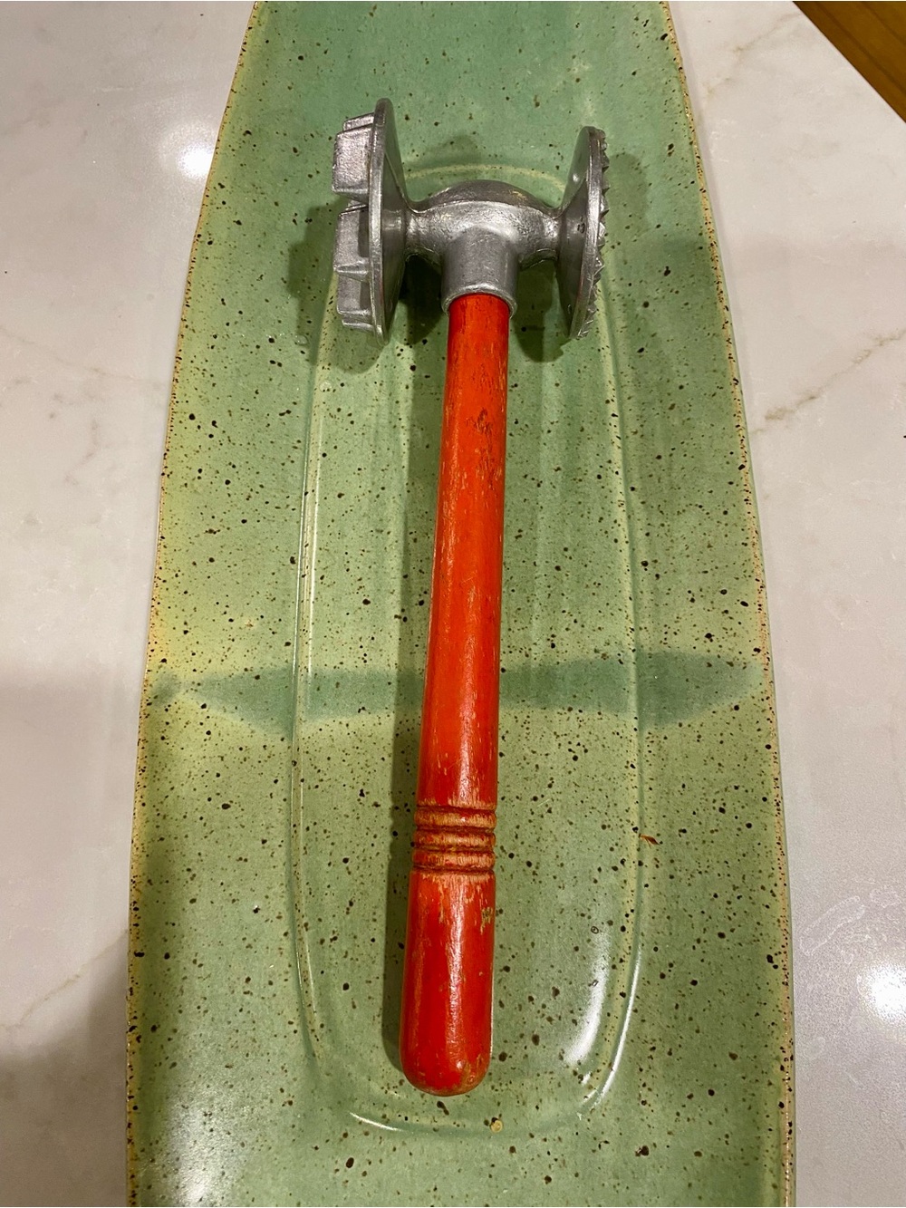 VTG Modern Industries ( Iowa) Chippy Meat Mallet Hammer. Works. Turned handle!
